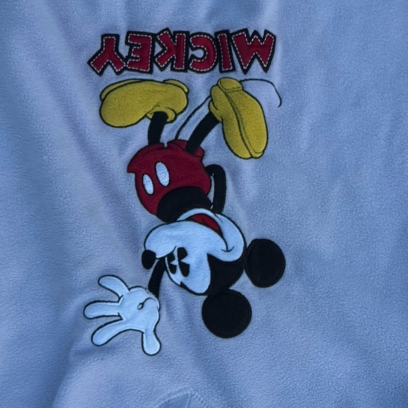 90s Womens Vintage Light Purple Disney Fleece V-Neck Pullover - Picture 9 of 9